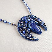 Украшения handmade. Livemaster - original item Slavic moonstone amulet, large blue pendant, Slavic talisman. Handmade.