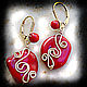 Earrings are filled with gold and coral. Earrings. Simkha - Jewelry For Joy. Online shopping on My Livemaster.  Фото №2