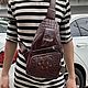 Shoulder bag, made of embossed crocodile skin, brown color. Classic Bag. SHOES&BAGS. My Livemaster. Фото №5