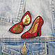 Brooches made of beads red Shoe and red Lipstick, sun glasses. Brooches. Zveva. My Livemaster. Фото №5