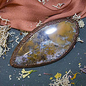 Украшения handmade. Livemaster - original item Copper brooch with moss agate No. 3.. Handmade.
