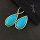 Brass hairpin (2 pieces) turquoise 'Blue'. Hairpin. Del-moro. My Livemaster. Фото №4