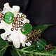 copper bracelet with green stones. Bead bracelet. Chezarr. Online shopping on My Livemaster.  Фото №2
