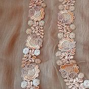 Материалы для творчества handmade. Livemaster - original item Embroidered braid with sequins and suture thread. Bel.. Handmade.