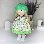 Куклы и игрушки handmade. Livemaster - original item Interior knitted doll in a green dress. Handmade.