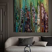 Модульная картина, диптих, современная картина "Зимний лес"