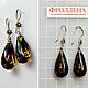 Amber. Earrings 'Night window' amber silver. Earrings. Frollena II. Natural Baltic amber. My Livemaster. Фото №4