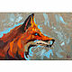 Painting with a fox 'Free'. Oil on hardboard, Pictures, Belgorod,  Фото №1