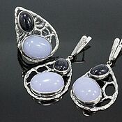 Украшения handmade. Livemaster - original item Ring Earrings Amethyst Aventurine 925 Sterling Silver GR0014. Handmade.