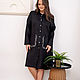 Order Linen shirt dress black with embroidery and silk. NATALINI. Livemaster. . Dresses Фото №3