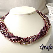 Украшения handmade. Livemaster - original item Necklace harness with Burgundy pearls. Handmade.