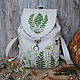 Linen backpack ' Ferns'. Backpacks. Julia Linen tale. Online shopping on My Livemaster.  Фото №2