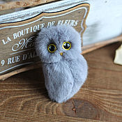 Украшения ручной работы. Ярмарка Мастеров - ручная работа Grey Owl brooch. Handmade.