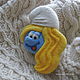 Felted Smurfette brooch, Brooches, Ivano-Frankivsk,  Фото №1