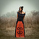 Long Ornamented Orange Linen Skirt «Arabesco». Skirts. mongolia. My Livemaster. Фото №4