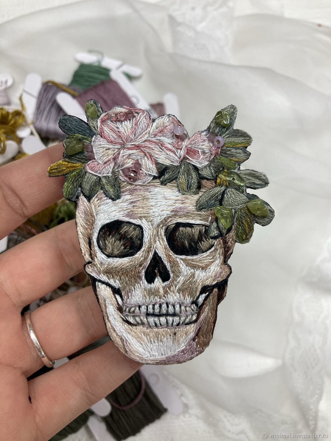 брошь череп. черепок брошка.