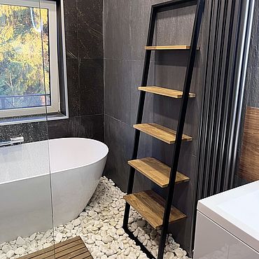 Стеллаж в ванную комнату ХАЙТ (цвет выдержанный дуб). BaumbArt Furniture. Мебель ручной работы - Ярмарка Мастеров Мебель ручной работы. Ярмарка Мастеров - ручная работа Стеллаж в ванную комнату ХАЙТ (цвет выдержанный дуб). Handmade.