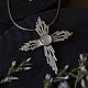 Order Pendant 'Cross' silver, rose quartz. stepan-klimov. Livemaster. . Pendant Фото №3