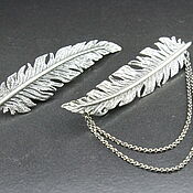Украшения handmade. Livemaster - original item Brooch-Clip Feather 925 Sterling Silver APS0008. Handmade.