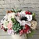 Winter bouquet with flowers and berries made of polymer clay, Composition, Voskresensk,  Фото №1
