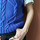 Blue Women's Knitted Vest, Designer Cotton Tank Top. Vests. Dobryy_vyaz. My Livemaster. Фото №5