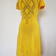 Yellow Hand Knitted Cotton Summer Dress. Dresses. Knitted with love. Online shopping on My Livemaster.  Фото №2