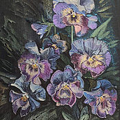 Картины и панно handmade. Livemaster - original item Pictures: Flowers pansies. Interferential watercolor.. Handmade.