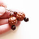 Earrings with pomegranate, coffee agate and ceramic beads. Earrings. florispb. My Livemaster. Фото №4