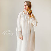 Одежда handmade. Livemaster - original item Long White Nightgown FEERIE from Batist. Handmade.