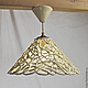 The lamp is ceramic for low ceilings. Woven ceramics Elena Zaichenko

