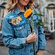 Denim jacket with a print of Vincent van Gogh. painted clothing. Outerwear Jackets. nataliadenimart. My Livemaster. Фото №5