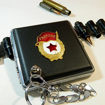 Сувениры и подарки ручной работы. Ярмарка Мастеров - ручная работа Портсигар знак СССР 20 шт. 85 мм "Знак Гвардия 1942-1991". Handmade.