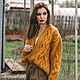 Order Orange bomber women's knitted large knit to order. Kardigan sviter - женский вязаный свитер кардиган оверсайз. Livemaster. . Bombers Фото №3