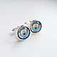 Order Cufflinks silver plated Manchester city (large). Linda (LKdesign). Livemaster. . Cuff Links Фото №3