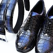 Обувь ручной работы handmade. Livemaster - original item Sneakers and belt made of genuine crocodile leather, gift set. Handmade.