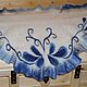 Scarves and scarves are handmade.Scarf-Bacchus Gzhel motifs. Online shop Fair Masters. Gramer, Volkova Tatyana, malamut37.ru White-blue.
