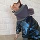 Cat Clothes 'Jumpsuit Down Jacket - Metallic Blue', Pet clothes, Biisk,  Фото №1