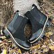 Chelsea ' black nubuck/black reptile with a green tint», Chelsea boots, Moscow,  Фото №1