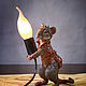 Светильник: Крыс-механик в стиле стимпанк. Настольные лампы. Солнечная мышь. Ярмарка Мастеров.  Фото №5