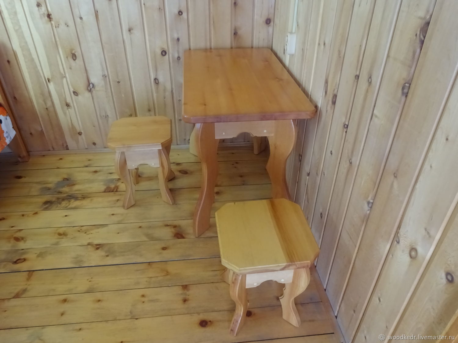 Стол с табуретками для кухни из дерева своими руками