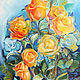 Yellow and blue roses, X, M, 60h45 cm, Pictures, Dimitrovgrad,  Фото №1
