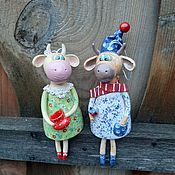 Сувениры и подарки handmade. Livemaster - original item Christmas gifts: A motley couple. Bull and Cow. Handmade.