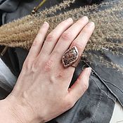 Украшения handmade. Livemaster - original item Copper ring with jasper. Handmade.