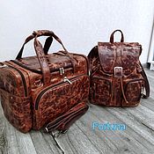 Сумки и аксессуары handmade. Livemaster - original item Travel kit: Leather bag and backpack. Handmade.