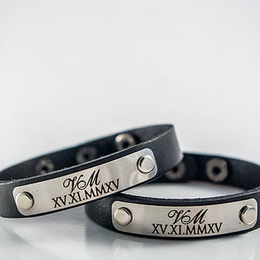 Одежда ручной работы. Ярмарка Мастеров - ручная работа Парные браслеты для влюбленных с гравировкой. Handmade.