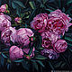Custom painting 'Peonies' oil on canvas 60h100 cm, Pictures, Moscow,  Фото №1