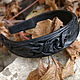 Rim of black leather ' Relief', Headband, Chernomorskoe,  Фото №1