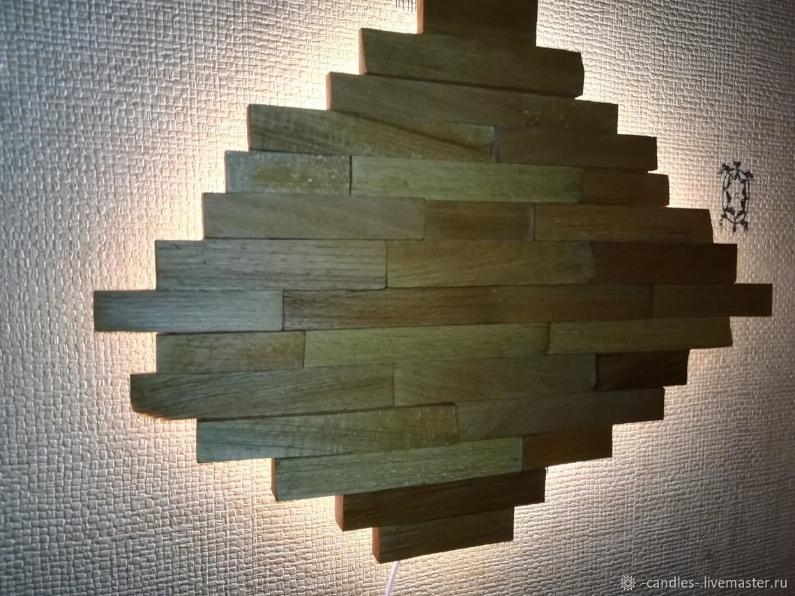 Деревянная мозаичная лампа, деревянное панно с подсветкой – заказать на .