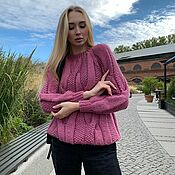 Одежда handmade. Livemaster - original item Jumpers: Women`s knitted jumper in the color of cranberries in stock. Handmade.