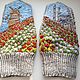 Country of tulips, mittens-knitted women's paintings, Mittens, Chelyabinsk,  Фото №1